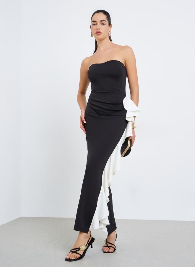 Styli Women Color Block Sleeveless Sheath Maxi Dress - Image 1